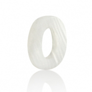 Pendenti di conchiglia prodotti speciali lettera O bianco (colore naturale)