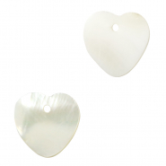 Pendenti di conchiglia prodotti speciali cuore bianco (colore naturale)