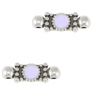 Ciondoli di metallo DQ distanziatore argento antico-viola lavanda (privo di nichel)