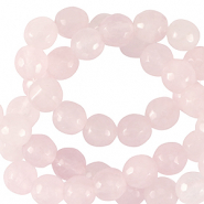 Perline in pietra naturale Quarzo latteo 8mm sfaccettate effetto rosa delicato