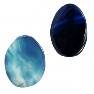Perline in pietra naturale Agata ovale blu Egeo opale