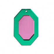 Ciondoli accattivanti ottagono verde metallico-rosa