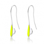 Componenti di metallo DQ orecchini / monachelle argento antico-giallo neon (privo di nichel)