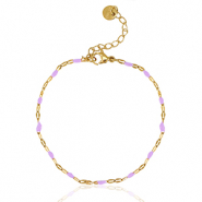 Bracciali in acciaio inossidabile lilla-oro