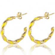 Orecchini in acciaio inossidabile giallo neon-oro