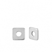 Perline di metallo DQ disco cuadrato 4mm argento antico (privo di nichel)