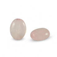 Perline in pietra naturale Quarzo Rosa ovale rosa pallido
