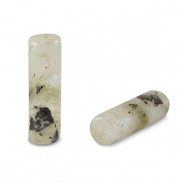 Perline in pietra naturale Labradorite tubo grigio verdastro
