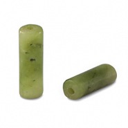 Perline in pietra naturale Marmo tubo verde oliva