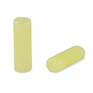 Perline in pietra naturale Serpentino tubo giallo limelight