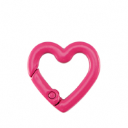 Componenti colorati anello bris&eacute; portachiavi cuore rosa neon