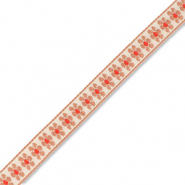 Nastro con fiori bianco-beige