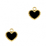 Ciondoli in acciaio inossidabile cuore oro-nero