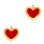 Ciondoli in acciaio inossidabile cuore oro-rosso