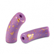 Perline in acrilico tubo lucida viola-oro