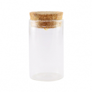 Bottiglietta dei desideri con tappo in sughero 5x3cm trasparente