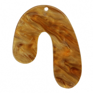 Pendenti in resina organico arancione raccogliere-marrone