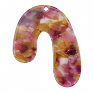 Pendenti in resina organico rosa-viola oro