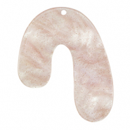 Pendenti in resina organico glitterato rosa ortensia