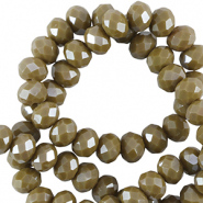 Perline sfaccettate 6x4mm rondella ossido di cromo verde-effeto perlato