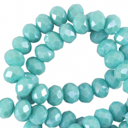 Perline sfaccettate 3x2mm rondella blu otanio chiaro-effeto perlato