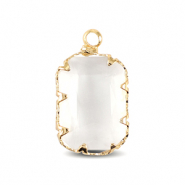 Pendenti di vetro Crystal Glass rettangolo cristallo-oro