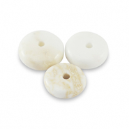 Perline di pietra naturale Magnesite a rondella 6mm biancastro