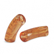 Perline in acrilico tubo con venature marrone rame