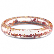 Braccialetti alla moda con fiori secchi rosso borgogna-oro