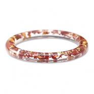 Braccialetti alla moda con fiori secchi rosso borgogna-oro