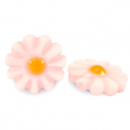 Perline di conchiglia fiore rosa chiaro-arancio
