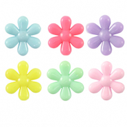 Perline con look acrilico fiore multicolore pastello