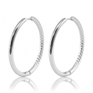 Orecchini in acciaio inossidabil a cerchio reversibile 36mm argento