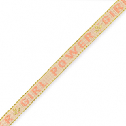 Nastro con testo "girl power" rosa pallido-rosa pallido