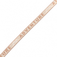 Nastro con testo "adventure" beige-marrone