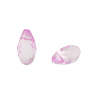 Perline in acrilico goccia rosa viola trasparente