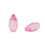 Perline in acrilico goccia rosa magenta trasparente