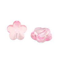 Perline in acrilico fiore rosa trasparente