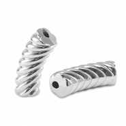 Perline in acrilico tubo spirale argento