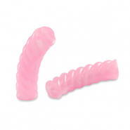 Perline in acrilico tubo spirale rosa trasparente