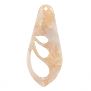 Pendenti in resina ala bianco perlato-rosa