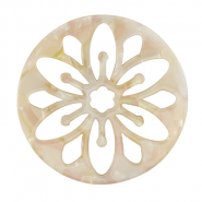 Pendenti in resina mandala bianco perlato-rosa