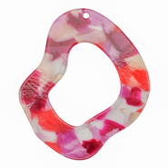 Pendenti in resina organico multicolore rosa