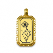 Ciondoli di metallo DQ fiore oro (privo di nichel)