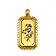 Ciondoli di metallo DQ fiore oro (privo di nichel)