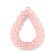 Ciondoli sfaccettati goccia rosa chiaro