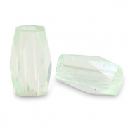 Perline sfaccettate tubo verde menta delicato