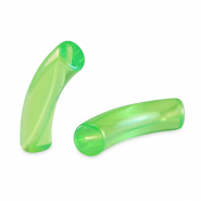 Perline in acrilico tubo verde peridoto-rivestimento AB