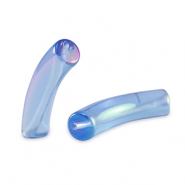 Perline in acrilico tubo blu carolina-rivestimento AB
