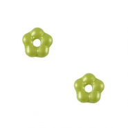 Perline Rep. Ceca fiore 5mm verde olivastro chiaro